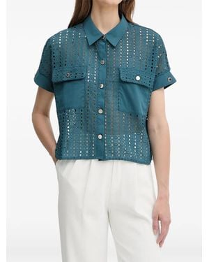 Morgan Hemd Mit Lochstickerei - Blau