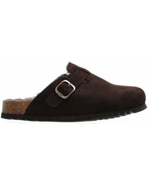 Scholl Fae Fur Buckle-Fastening Suede Mules - Black