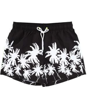 Sundek Badeshorts Mit Palmen-Print - Schwarz