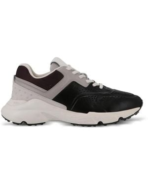 Tod's Perforated-Details Lace-Up Paneled Sneakers - Black