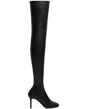 Courreges Oblique Thight Boots - Black