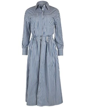 Brunello Cucinelli Striped Dress - Blue