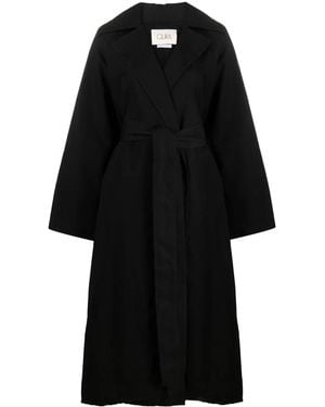Quira Belted Cotton Blend Trench Coat - Black
