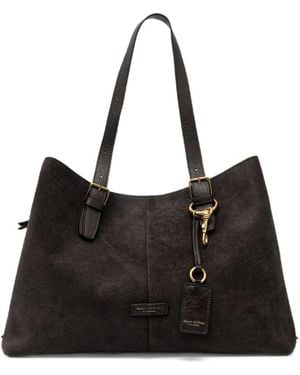Marc O' Polo Phillis Suede Buckle-Detail Tote Bag - Black
