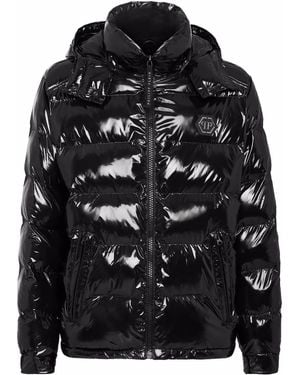 Philipp Plein High-shine Padded Jacket - Black