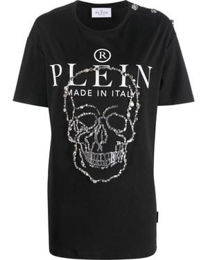 Philipp Plein Logo-Print Short-Sleeve T-Shirt - Black
