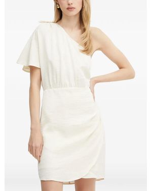 Morgan One-Shoulder Draped Mini Dress - White