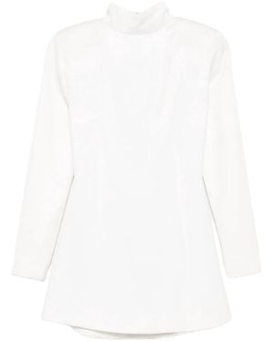 Vestiaire d'un Oiseau Libre High-Neck Long-Sleeve Dress - White