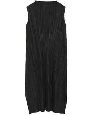 Pleats Please Issey Miyake Ärmelloses Kleid Mit Falten - Schwarz