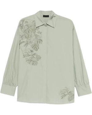 Liu Jo Oversized Shirt With Embroidery - Green