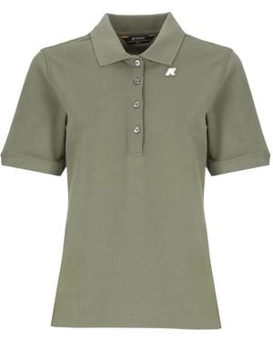 K-Way Three-Button Short-Sleeve Polo Top - Green