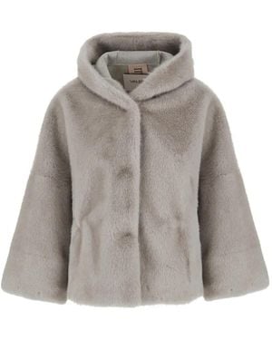 VALENTINI 1972 Hooded Faux-Fur Coat - Gray