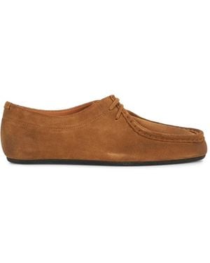 Jil Sander Lace-Up Suede Loafers - Brown