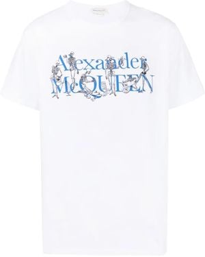 McQueen Alexander Mc Queen Logo-print Short-sleeve T-shirt - Blue