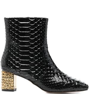 Kurt Geiger Snakeskin-Effect Boots - Black