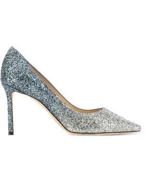 Jimmy Choo Romy Glitter-Effect Court Shoes - White