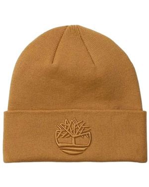 Timberland Embroidered Logo Beanie - Brown