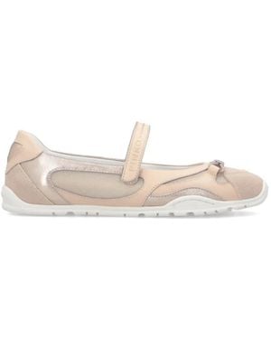 Pinko Logo-Detail Toutch-Strap Trainers - White