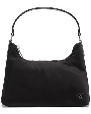 Calvin Klein Logo-Plaque Shoulder Bag - Black