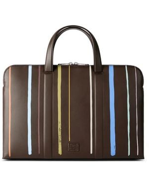 Paul Smith Gestreifte Aktentasche - Braun