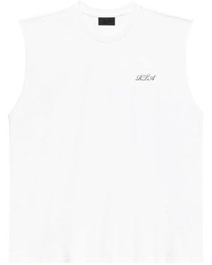 RTA T-Shirt Terry Muscle Con Logo Corsivo - Bianco
