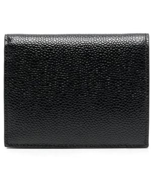 Thom Browne コイン入れ付きビルフォールド ペブルグレインレザー - ブラック