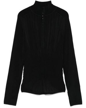 Mugler リブニット ハイネック セーター - ブラック