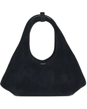 Coperni Soft Suede Tote Bag With Logo On The Front - Black