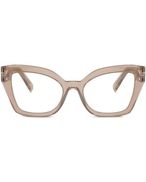 Dolce & Gabbana キャットアイ眼鏡フレーム - ブラウン