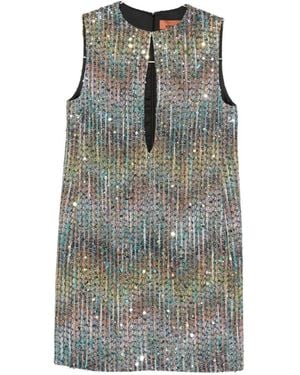 Missoni Sequin-Embellished Metallic-Thread Mini Dress - Gray