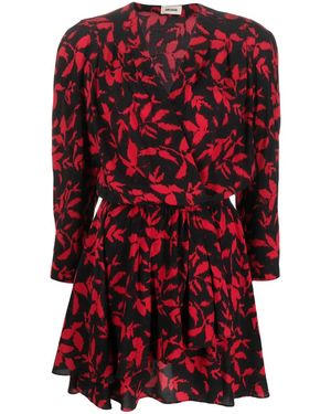 Zadig & Voltaire Rogers Leaf-Print Minidress - Red