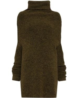 Rick Owens Jersey Con Cuello Alto - Verde