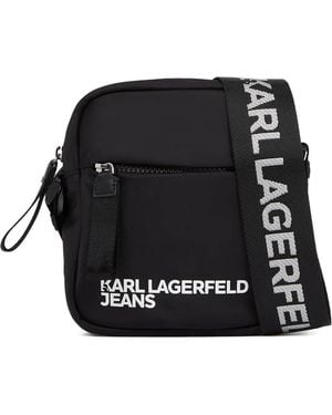 KARL LAGERFELD Logo-Detail Messenger Bag - Black