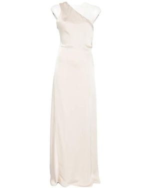 ELEH One-Shoulder Satin Maxi Dress - White