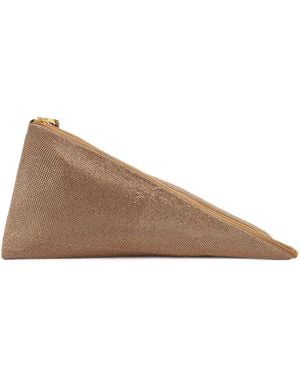Patrizia Pepe Crystal-Embellished Triangular Clutch Bag - Brown