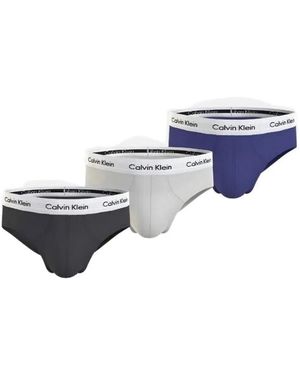 Calvin Klein Cotton-Stretch Briefs (Pack Of Three) - Blue