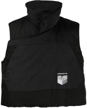 Julius Gefütterte Weste Mit Logo-Print - Schwarz