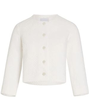 Patou Collarless Quilted Jacket - White