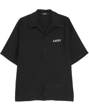 Amiri Logo-Embroidered Short-Sleeve Shirt - Black