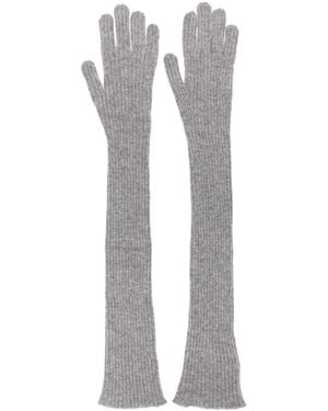 Fabiana Filippi Elbow-Length Ribbed Cashmere Gloves - Grey