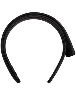 Balenciaga Logo-Embroidered Satin-Finish Headband - Black