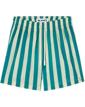 Sunnei Striped Swim Shorts - Green