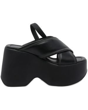 Vic Matié Crossover Plateau Sandals - Black