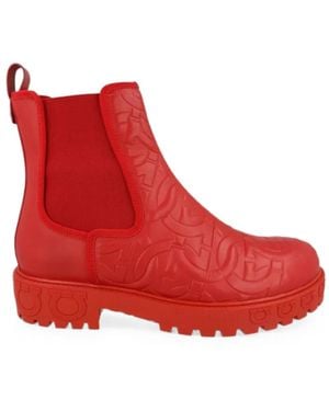 Ferragamo Varsi Gancini Chelsea-Boots - Rot