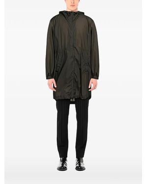 Herno Hooded Zip-Up Coat - Black