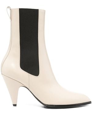 Sergio Rossi 90Mm Point-Toe Boots - White
