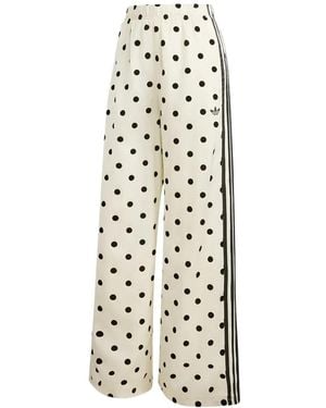 adidas Polka-Dot Satin Track Pants - White