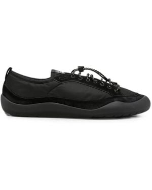 Prada Logo-Patch Toggle-Lace Trainers - Black
