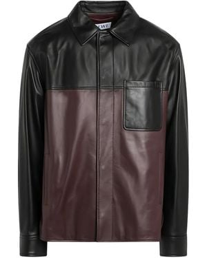 Loewe Burgundy Leather Overshirt - Black