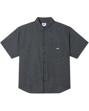 Obey Bigwig Frank Gingham Short-Sleeve Shirt - Grey